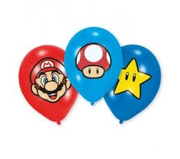 Balionai "Super Mario" (6 vnt./27 cm)
