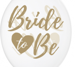 Balionas "Bride to be", skaidrus-pilkai auksinis (30cm)