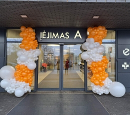 Balionų girlianda "Balta - oranžinė"