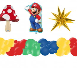 Balionų girlianda, pasidaryk pats "Super Mario" (3 m.)