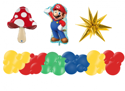 Balionų girlianda, pasidaryk pats "Super Mario" (3 m.)