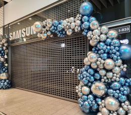 Balionų girlianda "Samsung - mėlyna, sidabras" 1