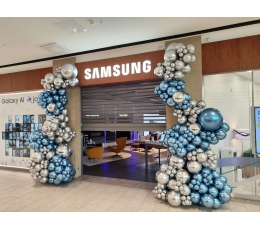 Balionų girlianda "Samsung - mėlyna, sidabras"
