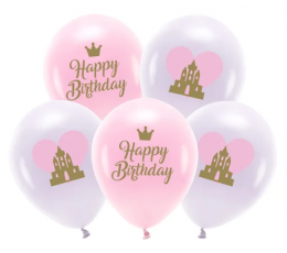 Balionų rinkinys"Happy Birthday Princess" (5 vnt./30 cm)