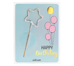 Bengališka ugnelė su atviruku "Happy Birthday Balloons" (11x8 cm)