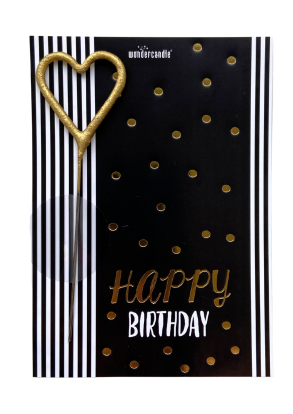 Bengališka ugnelė su atviruku "Happy Birthday.Black&White" (11x8 cm)    