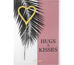 Bengališka ugnelė su atviruku "Hugs&Kisses" (11x8 cm)   