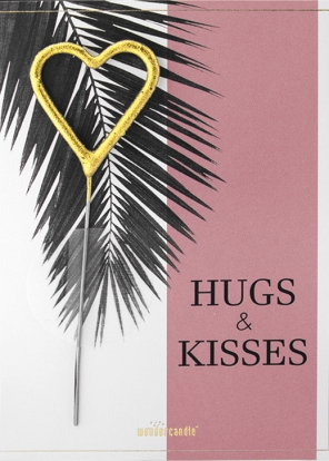 Bengališka ugnelė su atviruku "Hugs&Kisses" (11x8 cm)   