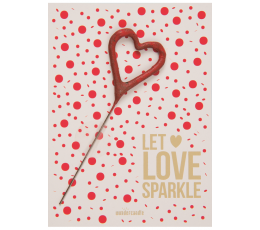 Bengališka ugnelė su atviruku "Let love sparkle" (11x8 cm)