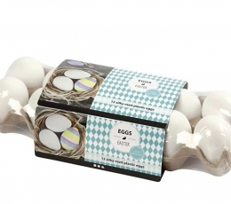 Creativ dekoratyviniai kiaušiniai, balti, 12 vnt. 1