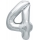 Follija balons "4" , sudraba (85cm)