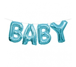 Folinių balionų rinkinys "Baby", žydras (35 cm)