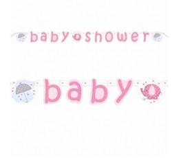 Гирлянда "Baby shower",розовая