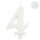 Žvakutė "4", balta blizgi