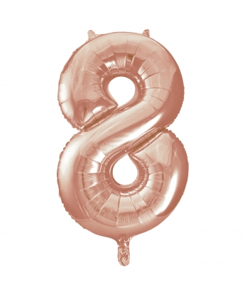 Фольгированный шарик, цифра "8", розовое золото (85 см)