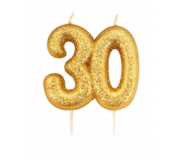 Žvakutė "30", auksinė