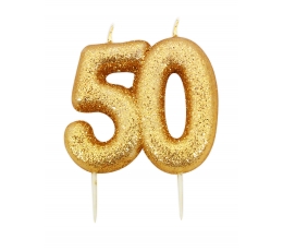 Žvakutė "50", auksinė
