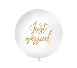 Gigant balons "Just married", balts (1 m)