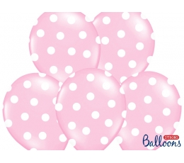 Balons, maigi rozā ar punktiem (30 cm)