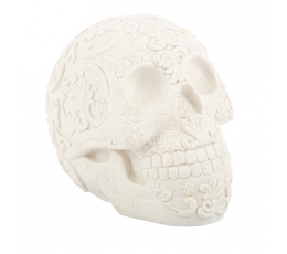 Dekoracija "Balta kaukolė", raštuota (11x14 cm)