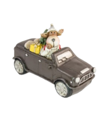 Dekoracija "Elniukas automobilyje" (15,5x10 cm)