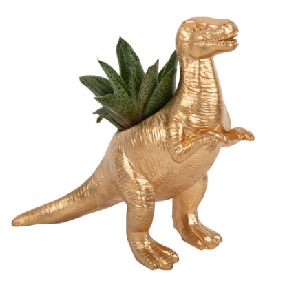 Dekoracija-gėlių vazonėlis "Auksinis dinozauras"  