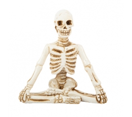 Dekoracija "Sėdintis skeletas", balta (7,3x7,5 cm)