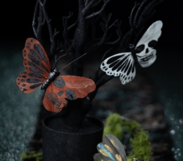 Dekoracijos segtukai "Kaukoliniai drugeliai"  2