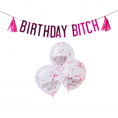 Dekoracijų rinkinys "Birthday Bitch"