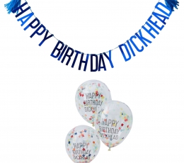 Dekoracijų  rinkinys "Happy Birthday Dickhead"