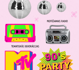 Dekoracijų rinkinys nuomai "90's Disco" 1