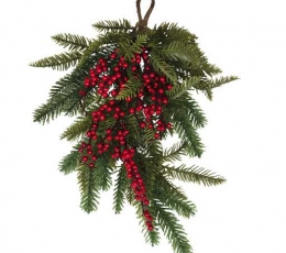 Dekoratyvinė kabanti šaka su uogomis (50 cm)