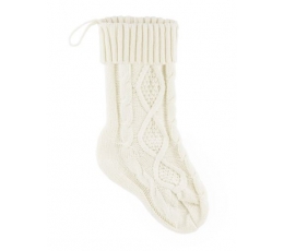Dekoratyvinė kojinė, balta (15x34cm)
