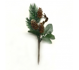 Dekoratyvinė šakelė su kankorėžiais (14 cm)