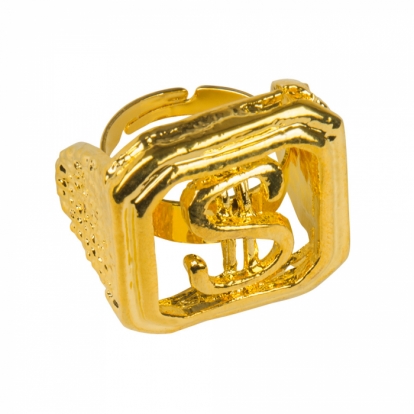 Dekoratyvinis aukso žiedas "Doleris"