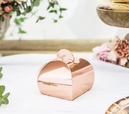 Dėžutės, rožinio aukso spalvos (10 vnt./6x6x5,5 cm) 1