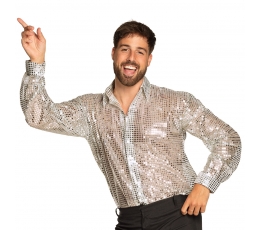Disco marškiniai, sidabriniai žvilgantys (XL)