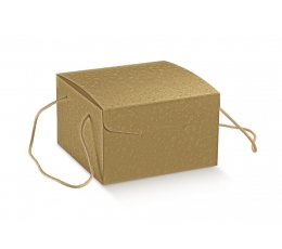 Dovanų dėžutė, auksinė (300x300x240 mm)