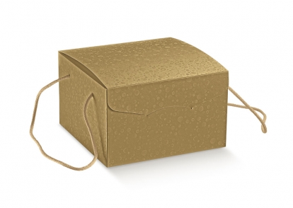 Dovanų dėžutė, auksinė (300x300x240 mm)