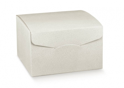 Dovanų dėžutė, balta odos imitacijos (220x220x230 mm)