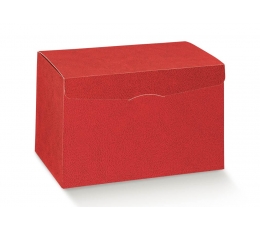 Dovanų dėžutė, raudona odos imitacijos (460x320x290 mm)