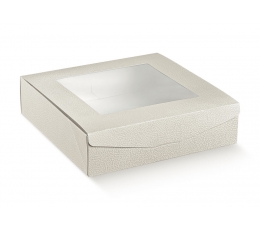 Dovanų dėžutė su langeliu, balta (260x160x50 mm)