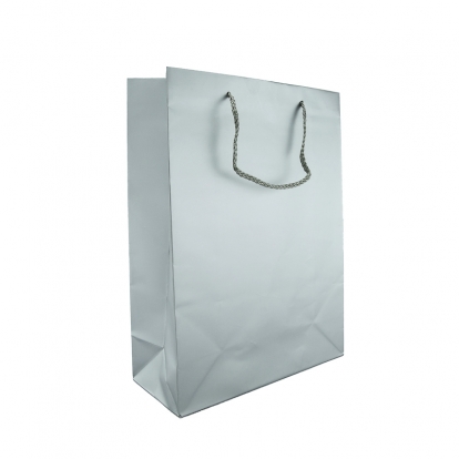 Dovanų krepšelis, sidabrinis (27X37X12 cm)