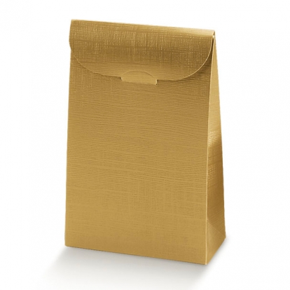 Dovanų maišelis-dėžutė, auksinis (170x70x235 mm)