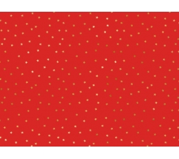 Dovanų popierius, raudonas su aukso žvaigždėmis (70x200 cm)