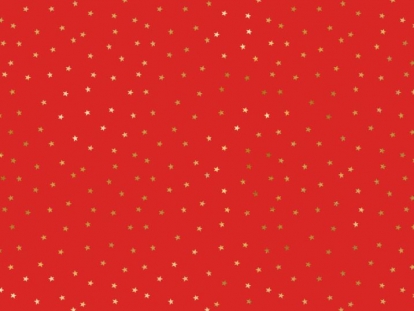 Dovanų popierius, raudonas su aukso žvaigždėmis (70x200 cm) TIK SU VENIPAK!