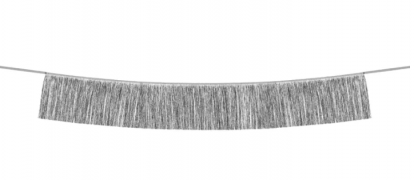 Folinė kutosų girlianda, sidabrinė smulki (20x135 cm)