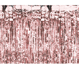 Folinė užuolaida-lietutis, rožinio aukso spalvos (90x250 cm)