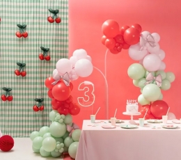 Foliniai balionai-dekoracijos "Rausvas kaspinas" (5 vnt./25x25 cm) 1