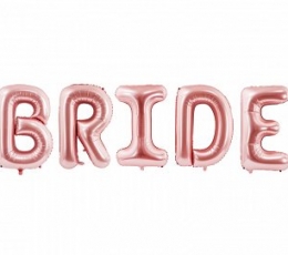 Foliniai balionai-raidės "Bride", rožinio aukso (86 cm)